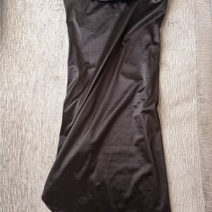 Elegant Black Satin Dress